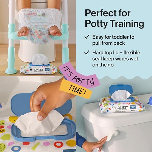 Image of The Honest Company Toddler Hypoallergenic Flushable Wipes, 126 Count (Pack of 3)