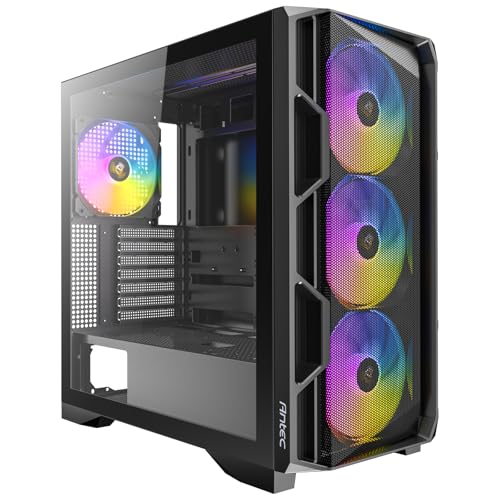 Image of Antec AX1000 ARGB Lite Mid Tower Gaming Case 4 x 140mm ARGB PWM Fans Included Type C 3.2 Gen 2 E ATX Support High Airflow Mesh Front