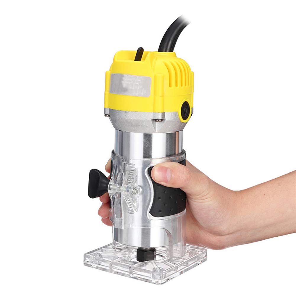 Recortadora Manual eléctrica de 220V 600, enrutador de Madera Manual de 6,35 Mm, máquina de Corte y Tallado, Herramienta de enrutador laminador para carpintería