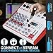 Yamnweo MW-6 White 6 Channel Professional DJ Audio Mixer, Portable Controller Mixer with DSP 99 Preset Effects for Live Streaming, Podcasting, Family Party, Music Recording