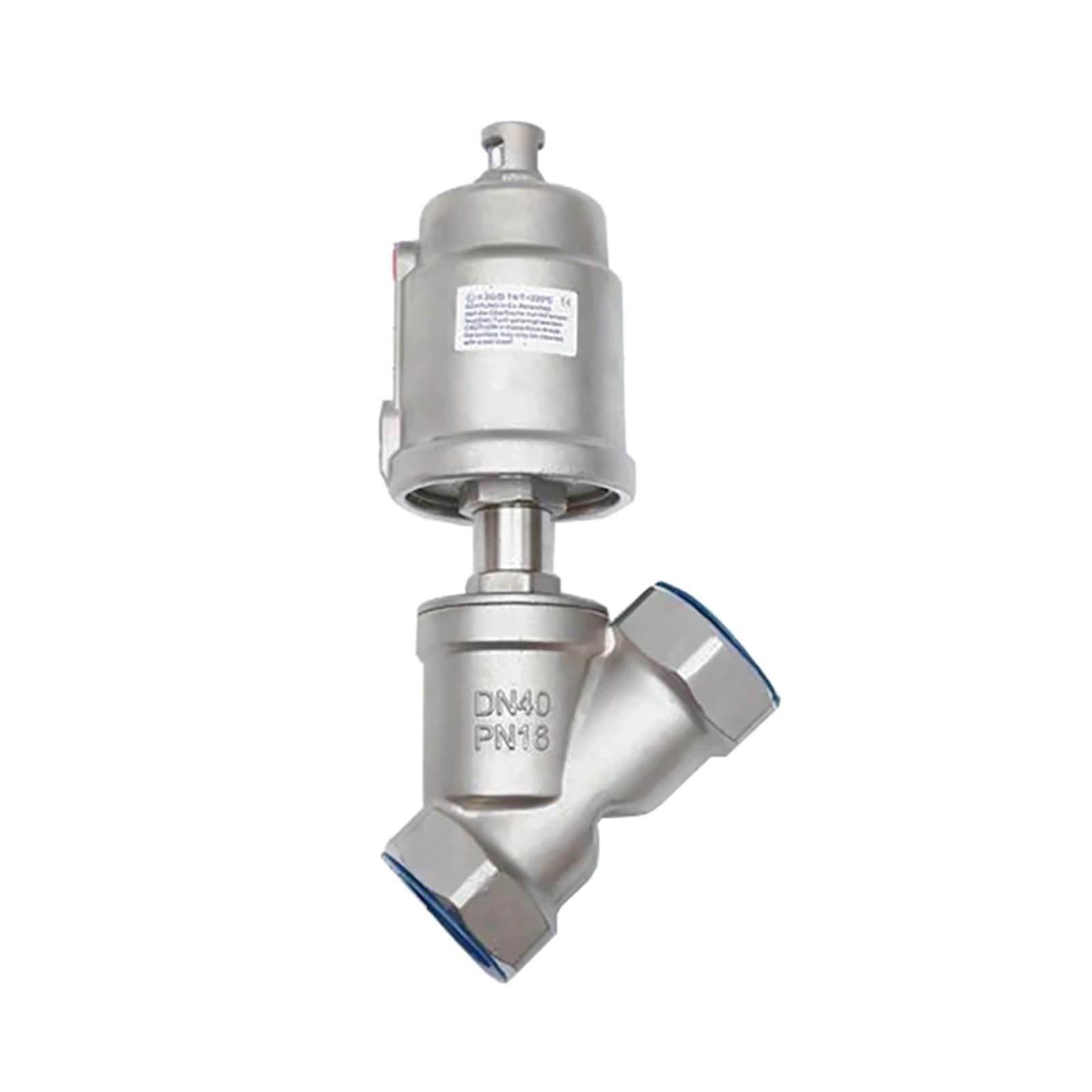 RCGKNNMUZ DN40 Stainless Steel Pneumatic Seat Valve 16bar Normally Closed Pneumatic Actuator Angle Seat Valves(Closed-double Acting)