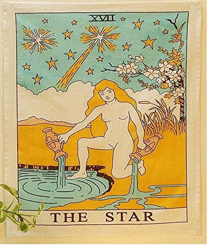 Tarot Flag Tapestry The Star The Sun The Moon Tapestry Hippie Cotton Printed Handmade Wall Hanging Wall Tapestries Boho decor dorm room decor, Yoga Mat Meditation Rugs