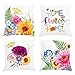 Bonhause Fundas de Cojín Flores de Jardín 45x45cm Funda de Almohada Home Sweet Home Terciopelo Suave Cojines Decorativos para Sofá Cama Hogar Exterior Juego de 4