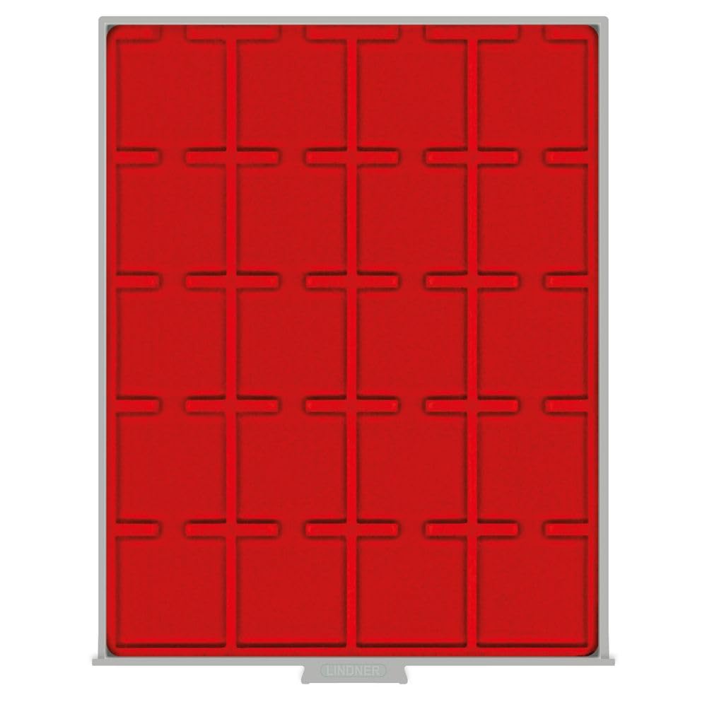 LINDNER Das Original CARRÉE/OCTO pudełko na monety standardowe z 20 kwadratowymi przegródkami na monety 50 x 50 mm