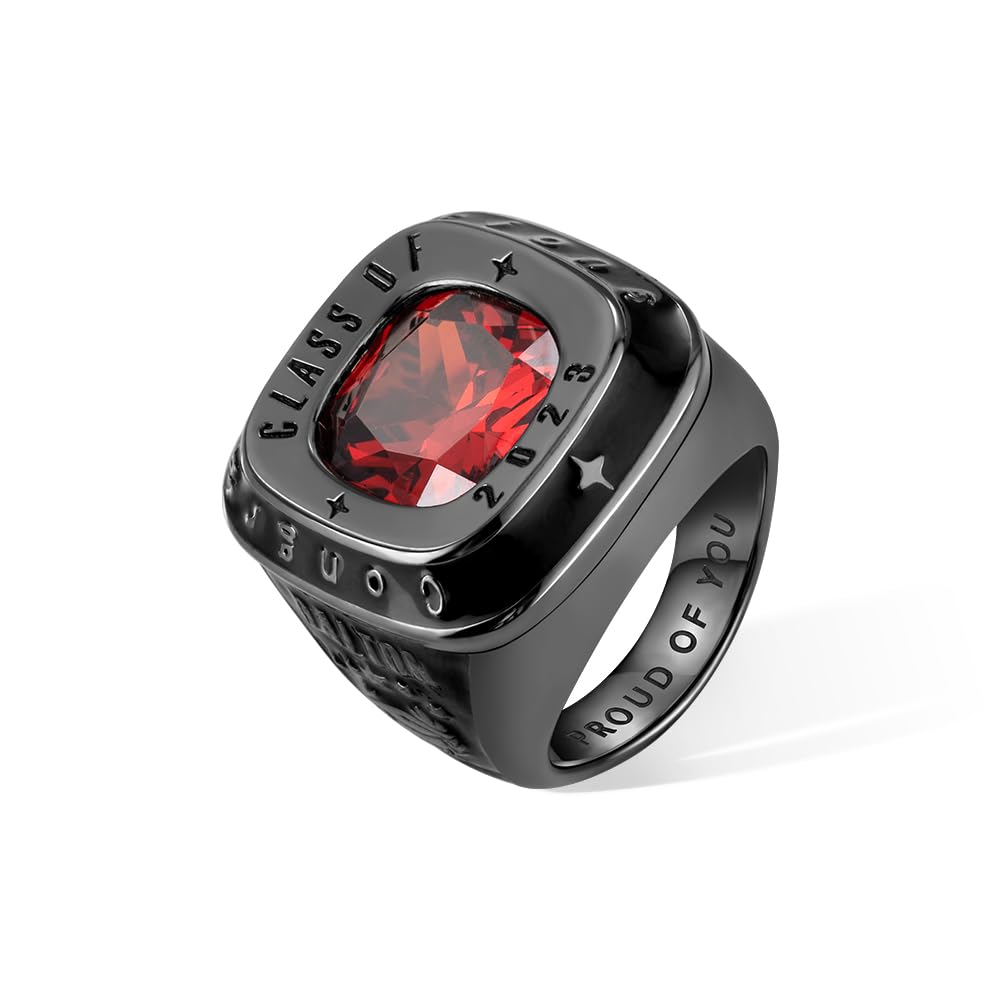NICEDREAM Personalized Graduation Ring for Men
