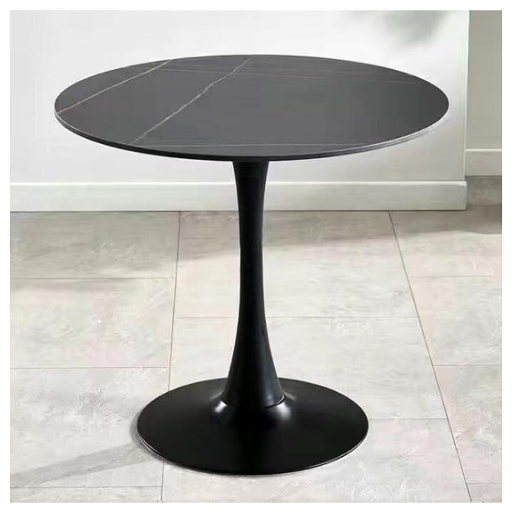 Okrągły marmurowy stół bistro - 60/70/80 cm metalowa podstawa stół do jadalni dla 4 osób - nowoczesna kuchnia i jadalnia futro - elegancki stół środkowy do salonu i patio
