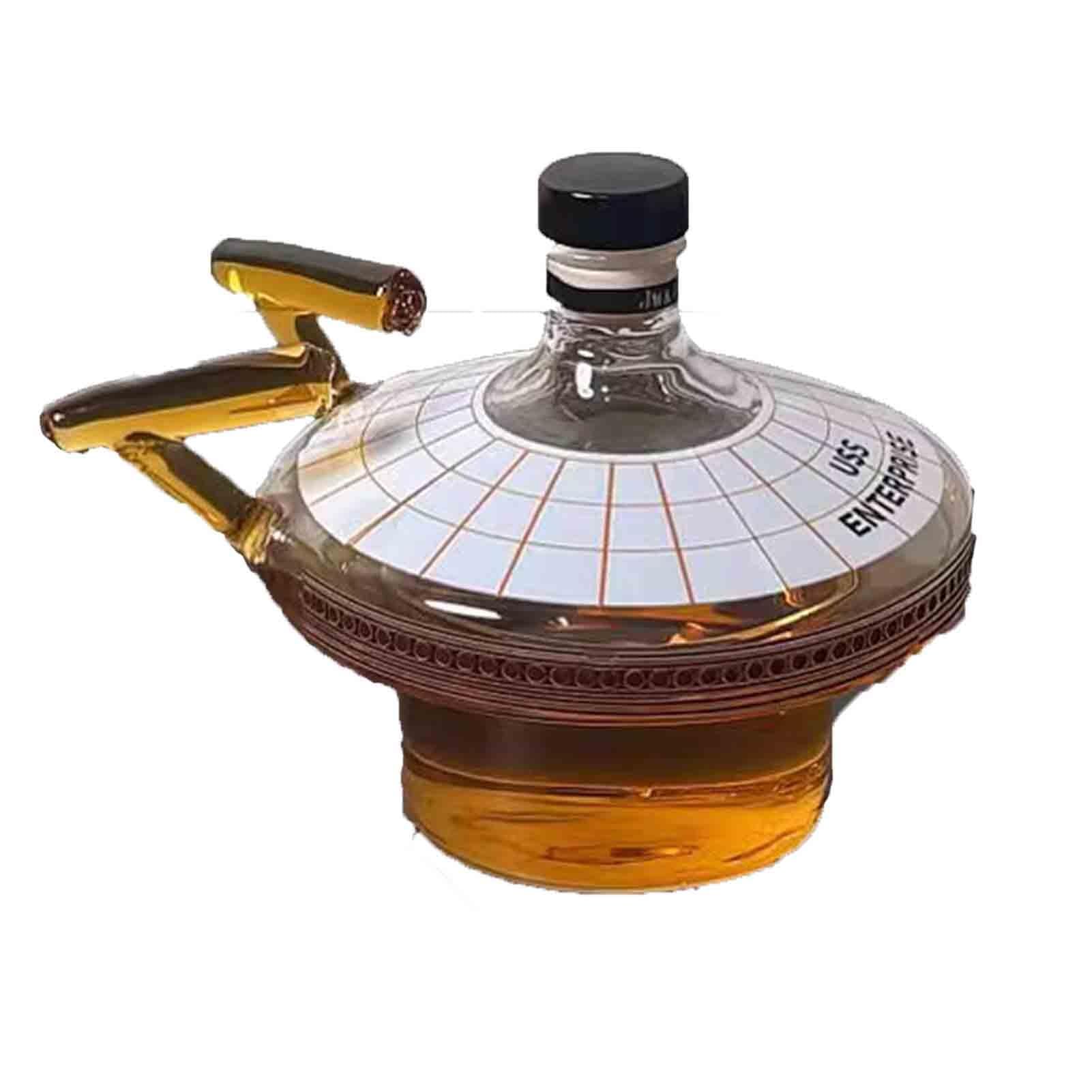 GUODDM Spaceship Shape Decanter Whiskey - Funny Glass Ornaments Decanter,Table Decoration Personalized Wine Bottle 300ml(A)