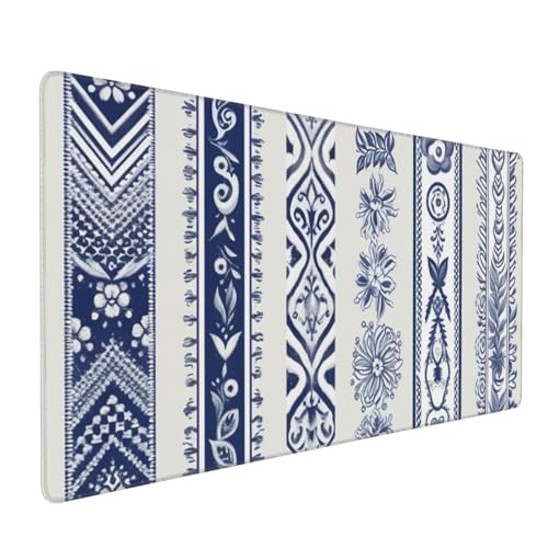 Tapis de souris de jeu brodé bleu antidérapant grand format XXL