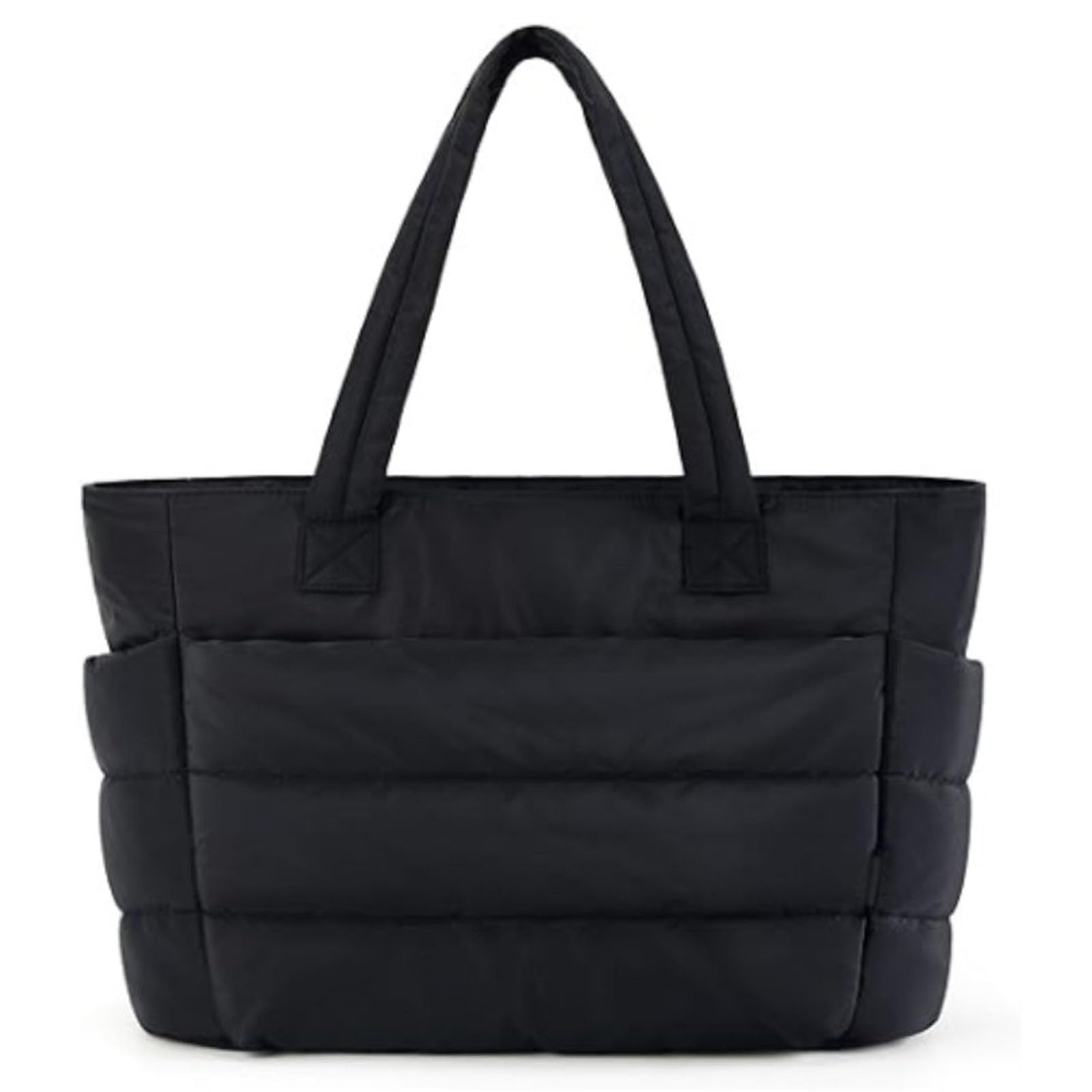 Genérico Bolso de mano para mujer, bolso de mano acolchado ligero con compartimentos, bolso de hombro acolchado para viajes, trabajo