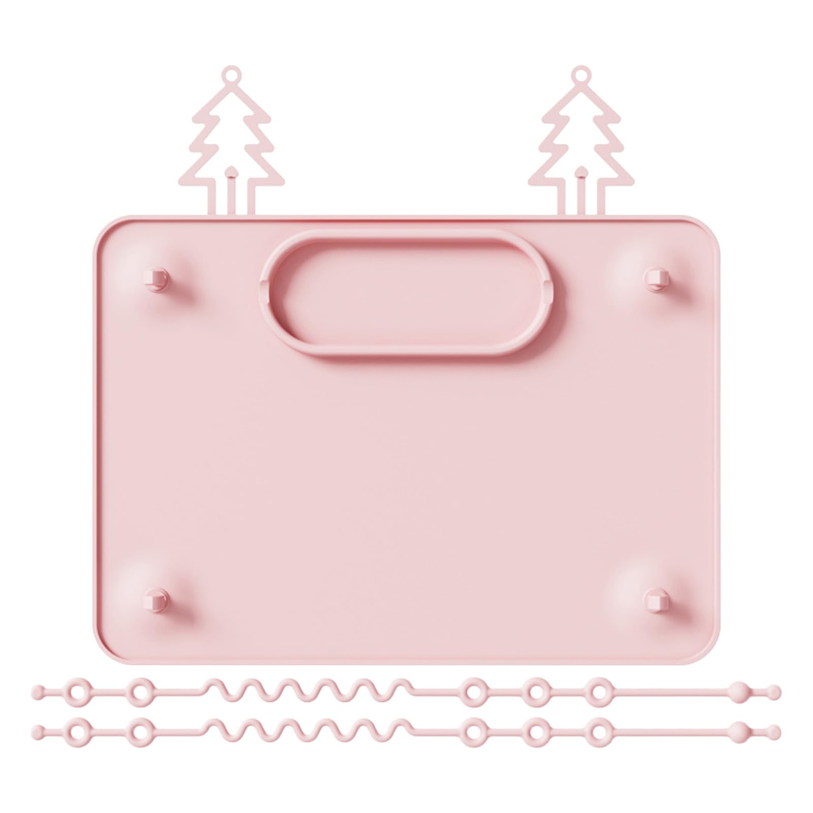 Pink Silicone Placemats, Non-Slip Food Grade Mat for Family