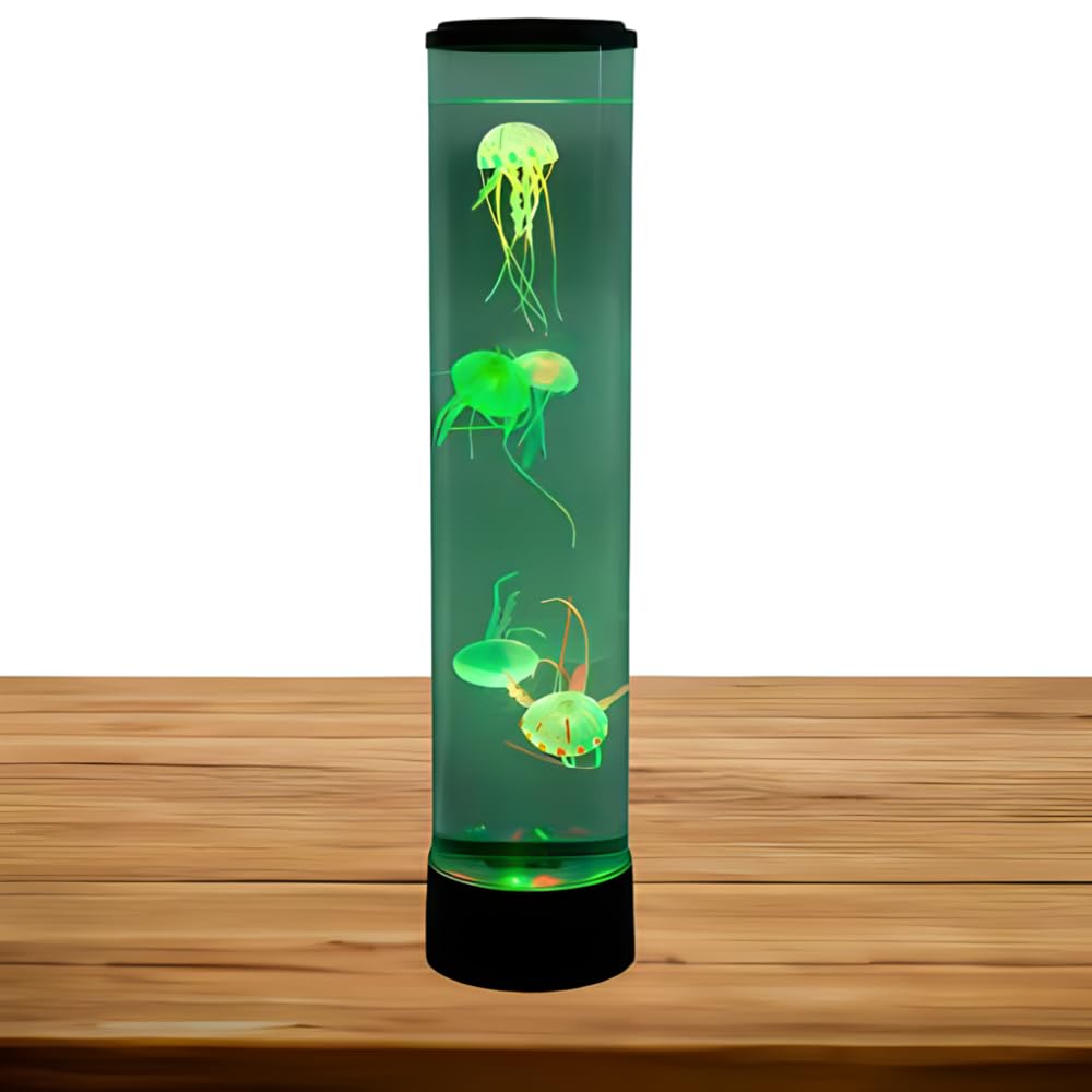 Playlearn Sensory Jellyfish Lamp,Jelly Fish Light Lamp - USB Powered Jellyfish Tank for Room Decor,Home Decor Bedroom Accessories- Night Light for Kids Boys Girls Men Women