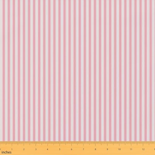 Striped Fabric by The Yard,Geometric Stripes Indoor Fabric,Minimal Aesthetic Style Soft Polyester Fabrics Kids Girls Sewing Lovers,Pink Craft & Hobby Fabrics 3 Yard Bolt,108" L x 59" W