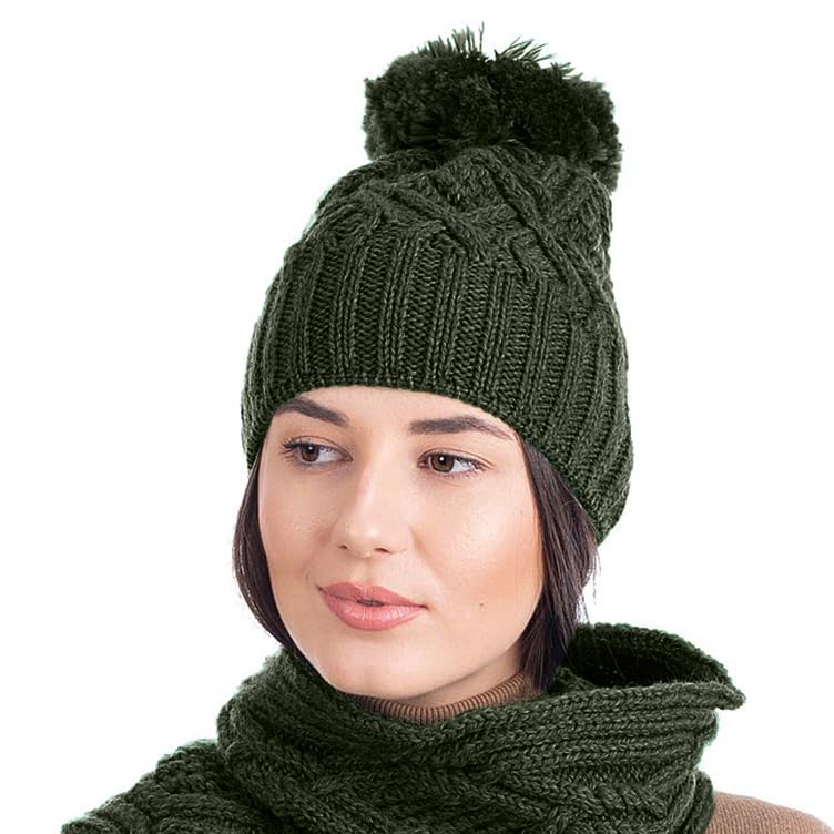 SAOL - 100% Merino Wool Irish Aran Cable Knit...