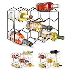 Gusto Nostro Weinregal für den Tisch – Modernes Schwarzes Weinregal Metall für 14 Flaschen – 3-Stufiges Weinregal Klein – Flaschenregal für Tisch, Schrank & Speisekammer – Keine Montage Erforderlich