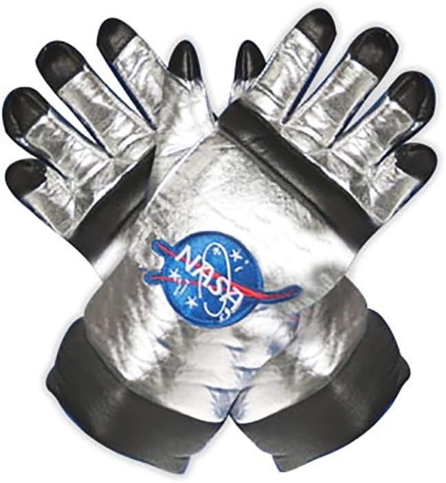 unisex adults Astronaut Gloves - Silver Adult Sized Costumes, Silver, One Size US