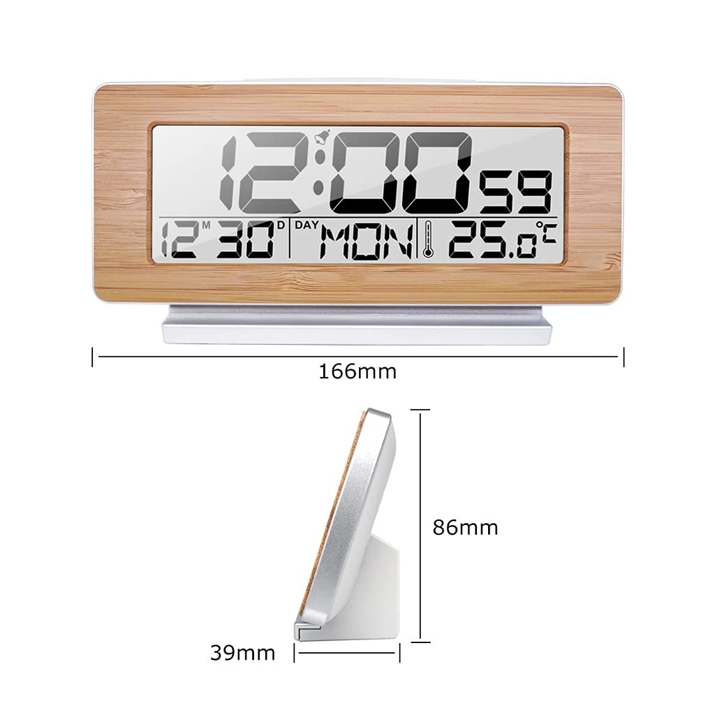 Sveglia Digitale LED Elettronico 12H/24H Sveglia e Funzione Snooze Termometro Retroilluminazione Orologi da Tavolo da Tavolo (Colore : E)