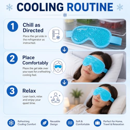 Image of Cooling Gel Eye Mask Reversible Sleep Mask