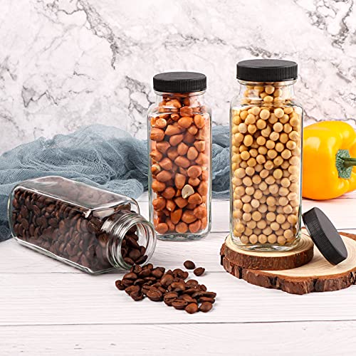 Hingwah 8.5 Oz Glass Drink Bottles, Set Of 12 Vintage Glass Water Bottles With Lids, Great For Storing Juices, Milk, Beverages, Kombucha And More (Labels And Sponge Brush Included) #TOP5