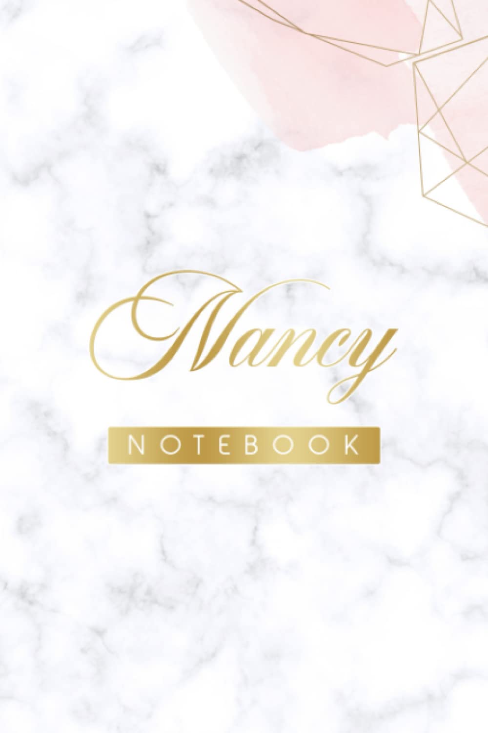 Nancy Notebook: Pink, Cute Heart, Personalized Name, Cute pug journal for Nancy Blank lined Cute Notebook: A colorful 6x9" (15.24cm x 22.68cm) A5 Notebook with 120 blank lined pages