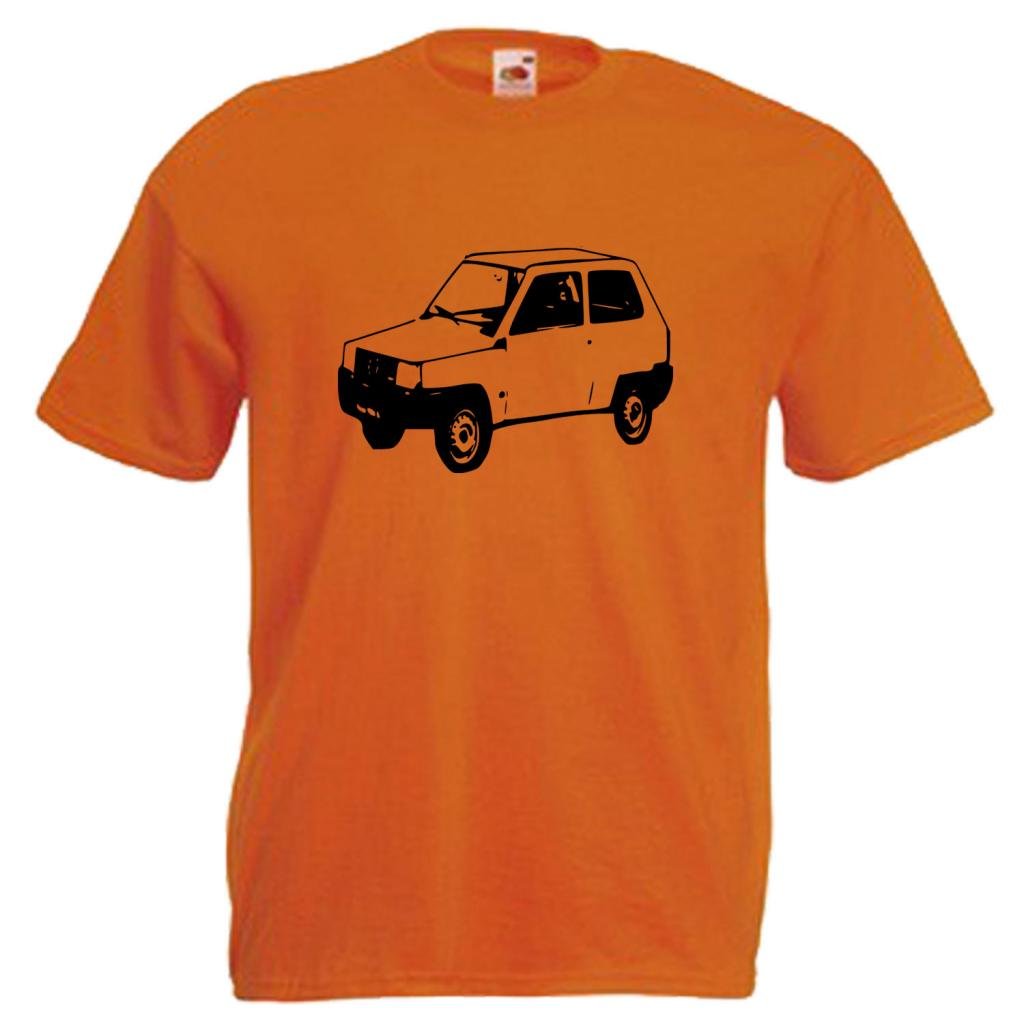 Shaniztoons Men's Orange Fiat Panda T Shirt Large