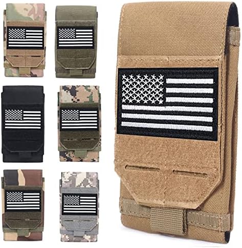 VIIDOO Tactical Phone Pouch, Small Molle Admin Pouches, Heavy Duty Waterproof Smartphone Case Holder for Vest Belt Waist (Coyote Tan)