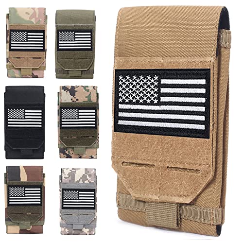 Viidoo Tactical Phone Pouch, Small Molle Admin Pouches, Heavy Duty Waterproof Smartphone Case Holder For Vest Belt Waist (Coyote Tan) #TOP2