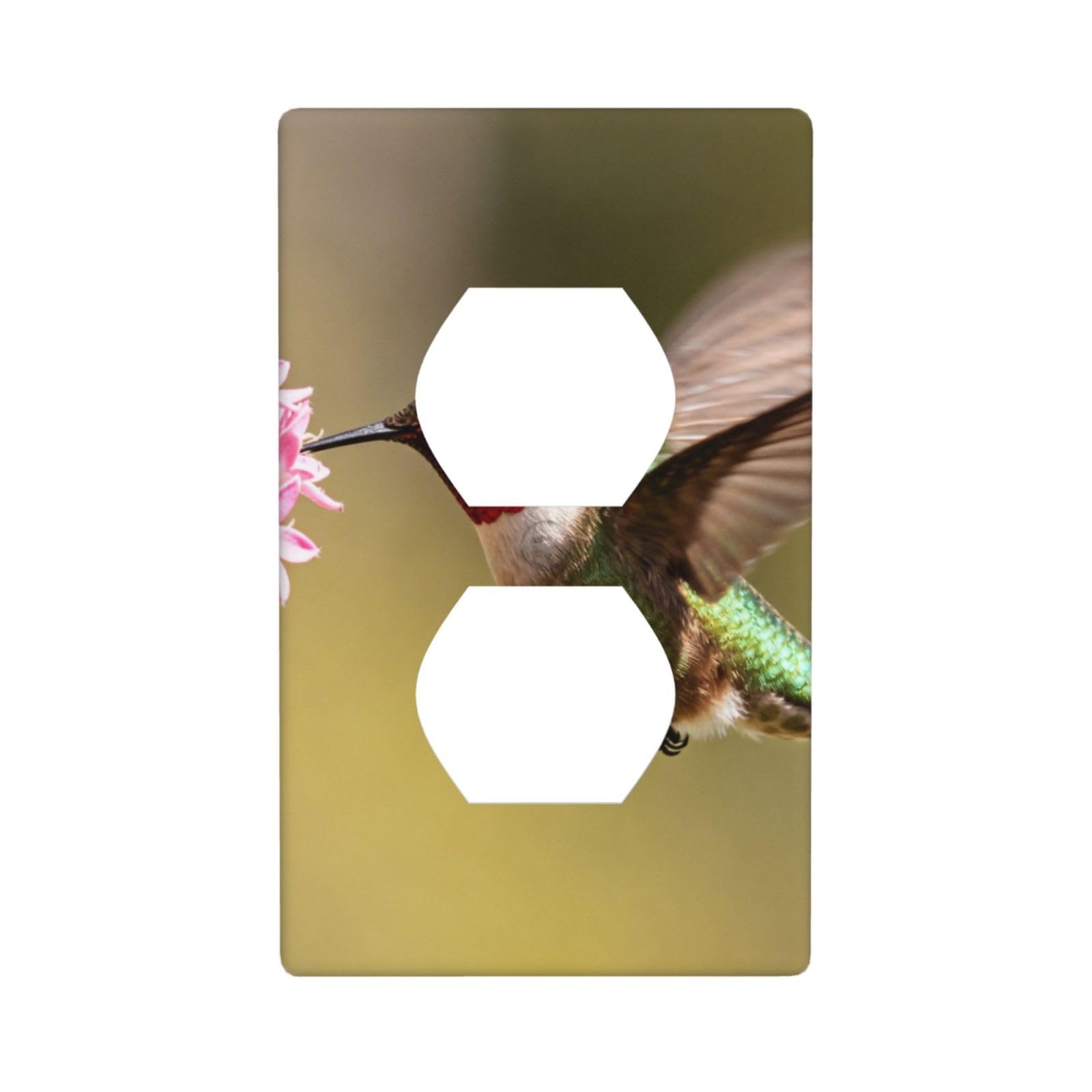 Cntdbu White Hummingbird Flower Feed Unbreakable Polycarbonate Switch Plate-1 Gang Screwless Wall Plate For Home Office