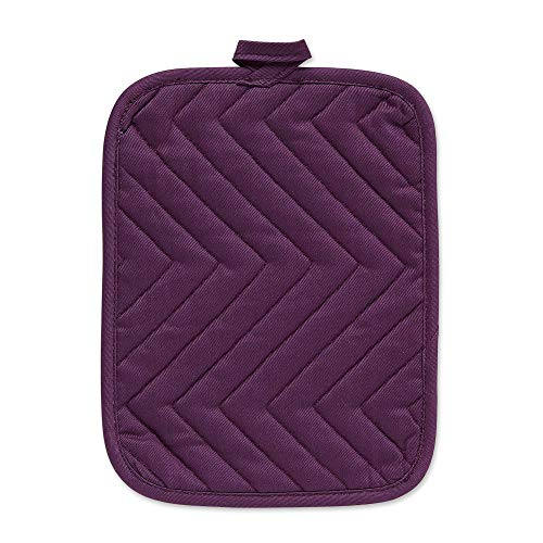 DII Heat Resistant Quilted Cotton Pot Holder Set, Designed with Space to Personalize Allowing a Customized Design, 7x9, Eggplant, 3 Count by DII - Image 3