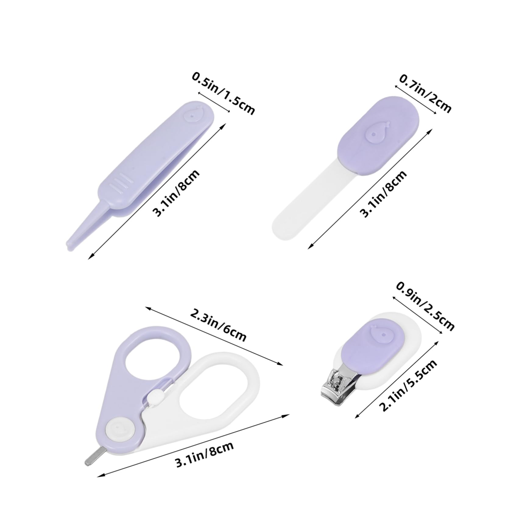 Totority Newborn Grooming Kit 4pc Baby Nail Clippers Set Safe Nail Clippers for Kids Toddler Infants