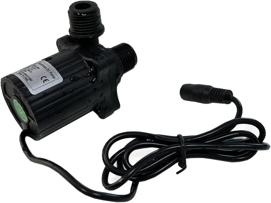 SHYSKY DC40F-2460 Micro Brushless DC Water Pump 24V 28W, 253GPH 19ft, Waterproof, 1/2 inch threaded ports, Safe Low Noise Stable Long-term Work, Submersible or Land Use, For Small cooling, gardening