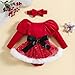 Gureui Toddler Baby Girl Christmas Dresses Long Sleeve Romper Dress Infant Santa Claus Princess Outfit (A Red, 18-24 Months)