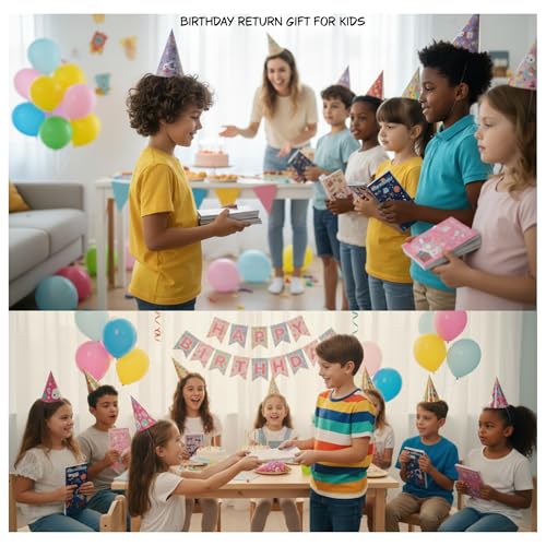Image of SNAPTRON DIY Return Gifts for Kids Birthday - 12Pcs Magic Scratch Book with 60Pcs Art Foil Paper for Kids, Return Gifts for Children, Unique DIY Scratch Book for 3 4 5 6 7 Age Kid, Best Return Gifts