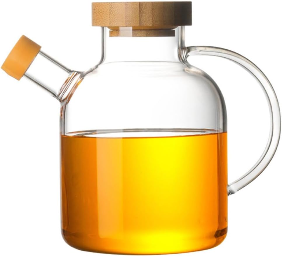 LABRIMP Oil and Vinegar Dispenser Bottle, with Lid High Borosilicate Glass