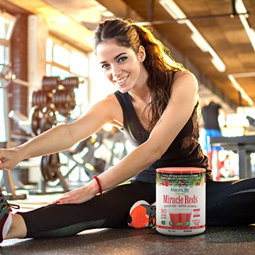 MacroLife Naturals Miracle Reds Superfood Supplement Powder Antioxidants Polyphenols Enzymes Probiotics - Raw Non-GMO Organic Vegan Gluten & Dairy Free - 30oz (90 Servings) - Thumbnail 6