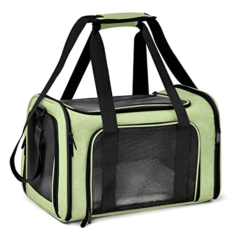 Image of Henkelion Pet Carrier for Small Medium Cats Dogs Puppies up to 15 Lbs, Airline Approved Small Dog Carrier Soft Sided, Collapsible Travel Puppy Carrier - Green