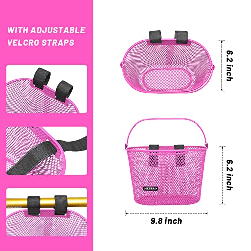 Mkuero Kids Bike Basket, Bicycle Basket for Boy and Girl, Waterproof Metal Wire Children's Bicycle Basket, Suitable for Most Children's Bicycles and Kids Tricycles - Image 3