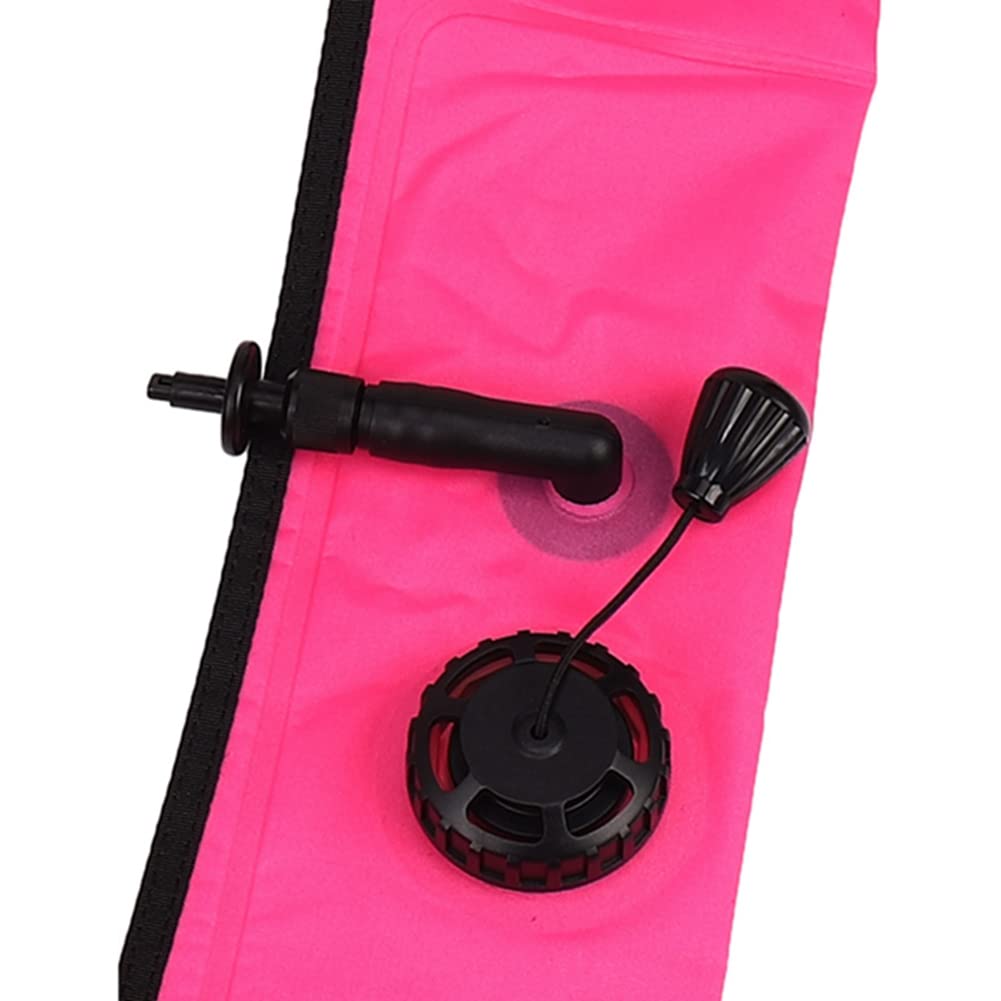 2 unidades 1M Buceo Buceo Inflable SMB Señal Marcador Visibilidad Float Señal Tubo Salchicha, Rosa Rojo