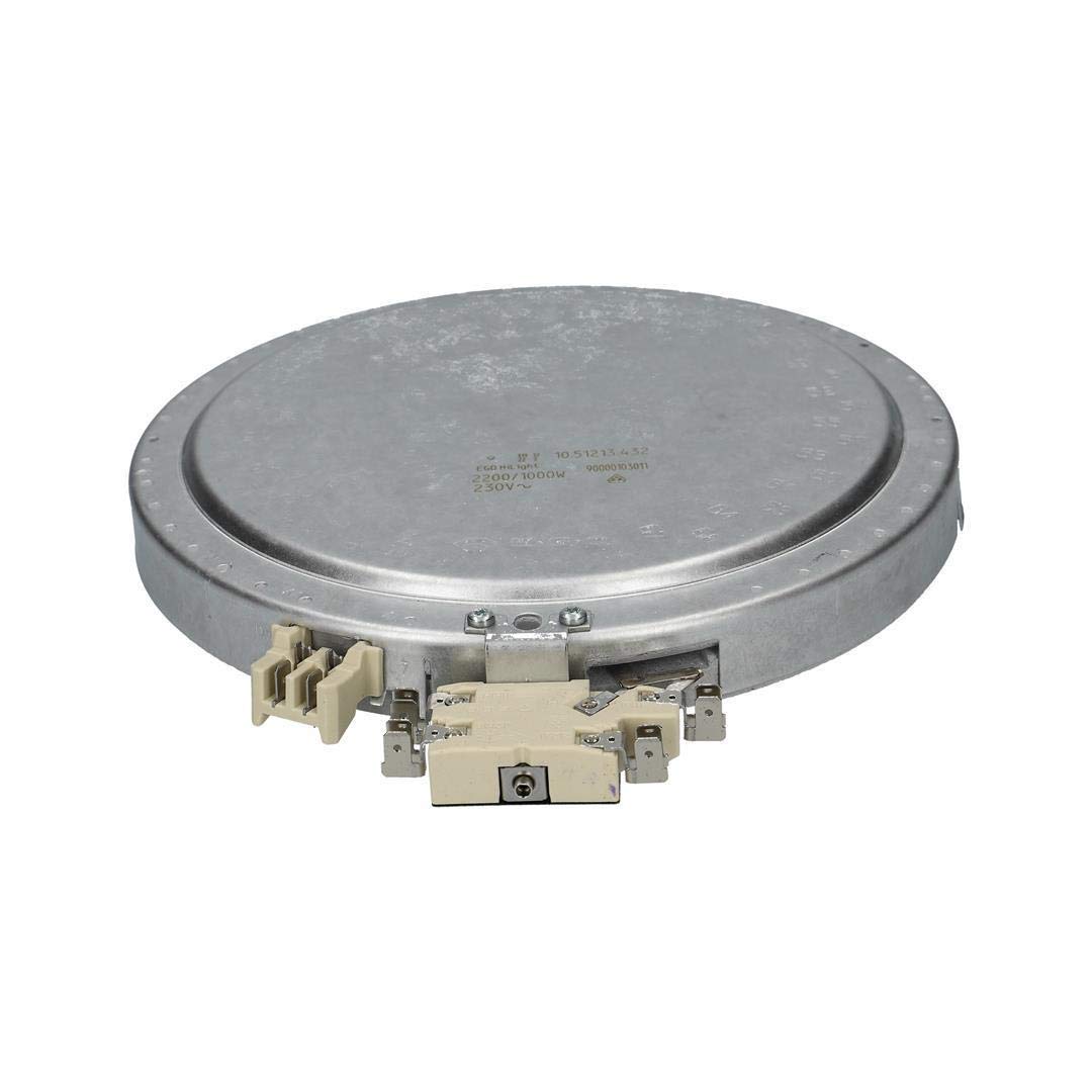 LUTH Premium Profi Parts Strahlheizkörper kompatibel mit EGO 10.51213.432 Zweikreis 210/135mmØ 2200/1000 Watt und 230 Volt für Glaskeramikkochfeld