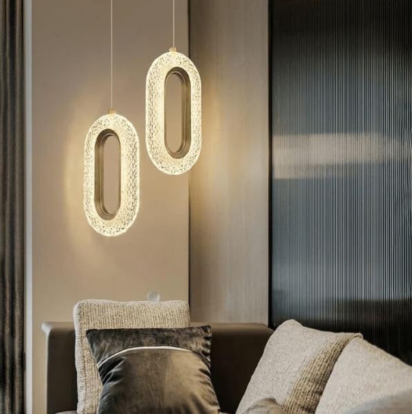 Image of BrightLyt Decorative LED Hanging Light for Living Room, Pendant Light for Bedroom, Kitchen Arch /Island Pendant Lamp, Hotel and Restaurant Pendants Ceiling Lamp (Pack of 2)