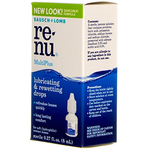 Bausch & Lomb ReNu MultiPlus Lubricating and Rewetting Drops 0.27 oz (Pack of 2)