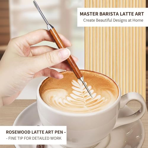 Vaso medidor espresso acero inoxidable 100ml con mango de madera miniatura 4