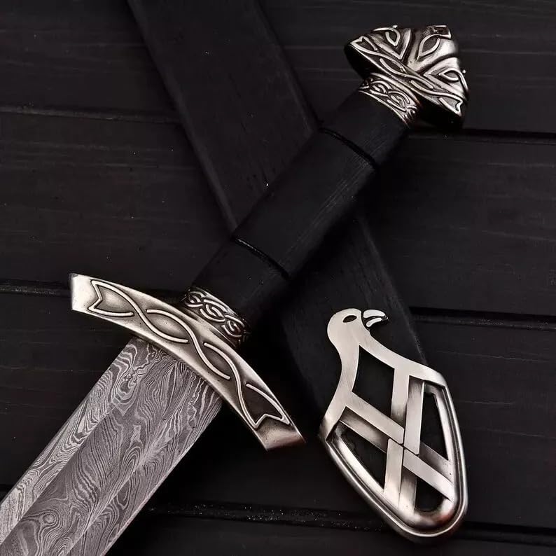 Handmade Damascus Steel Viking Sword, Northman Sword, Steel Norseman Sword, Medieval Sword, Nordic Sword