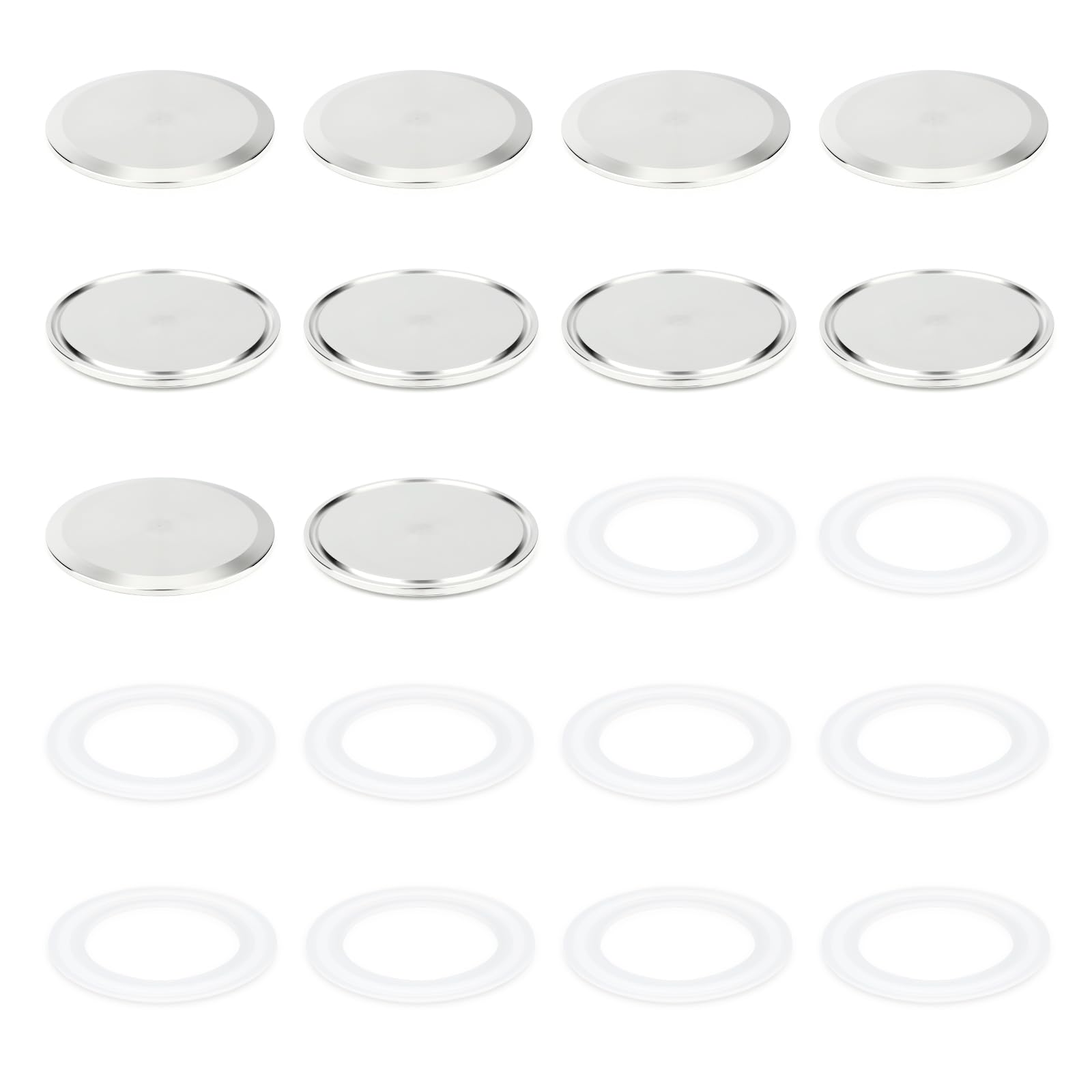 TAISHER 10PCS 304 Stainless Steel 2.5" Tube OD Sanitary End Cap Fittings 2.5" Tri Clamp 77.5MM Ferrule Flange with 10PCS Silicone Gaskets