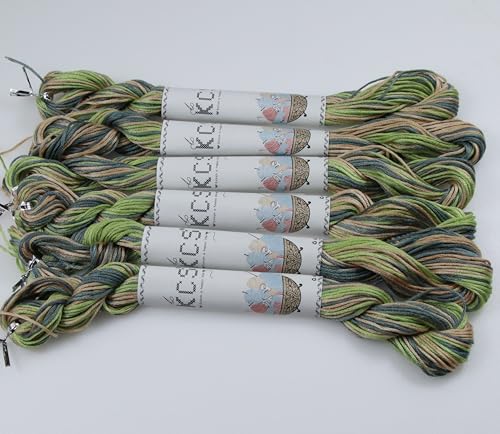 Image of KCS Big skeins of 25 Meters Size 25 Color Variegated Cross Stitch Stranded Threads,6 skeins,4065