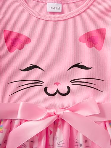 Toddler Girls Tulle Dress Baby Girl Summer Dress Ruffle Sleeveless Birthday Party Princess Causal Tutu Sundress 2-7Y4