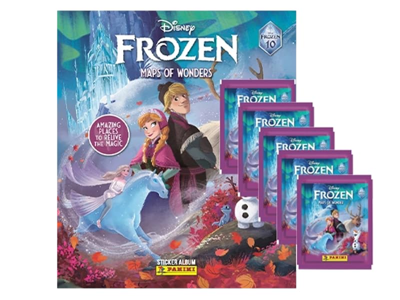 Panini 2023 - Pegatinas de Frozen (2023), 1 álbum de pegatinas + 5 bolsas de pegatinas