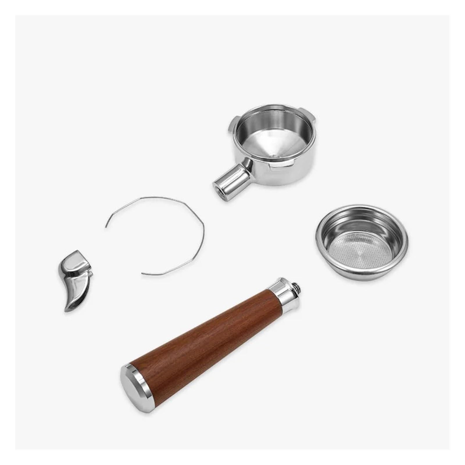 Portafiltro, compatible con Barsetto, mango 58MM 3 Ear | Boquilla simple y doble, acero inoxidable 304, filtro reutilizable de malla fina 20g(58mm-single mouth-A2)