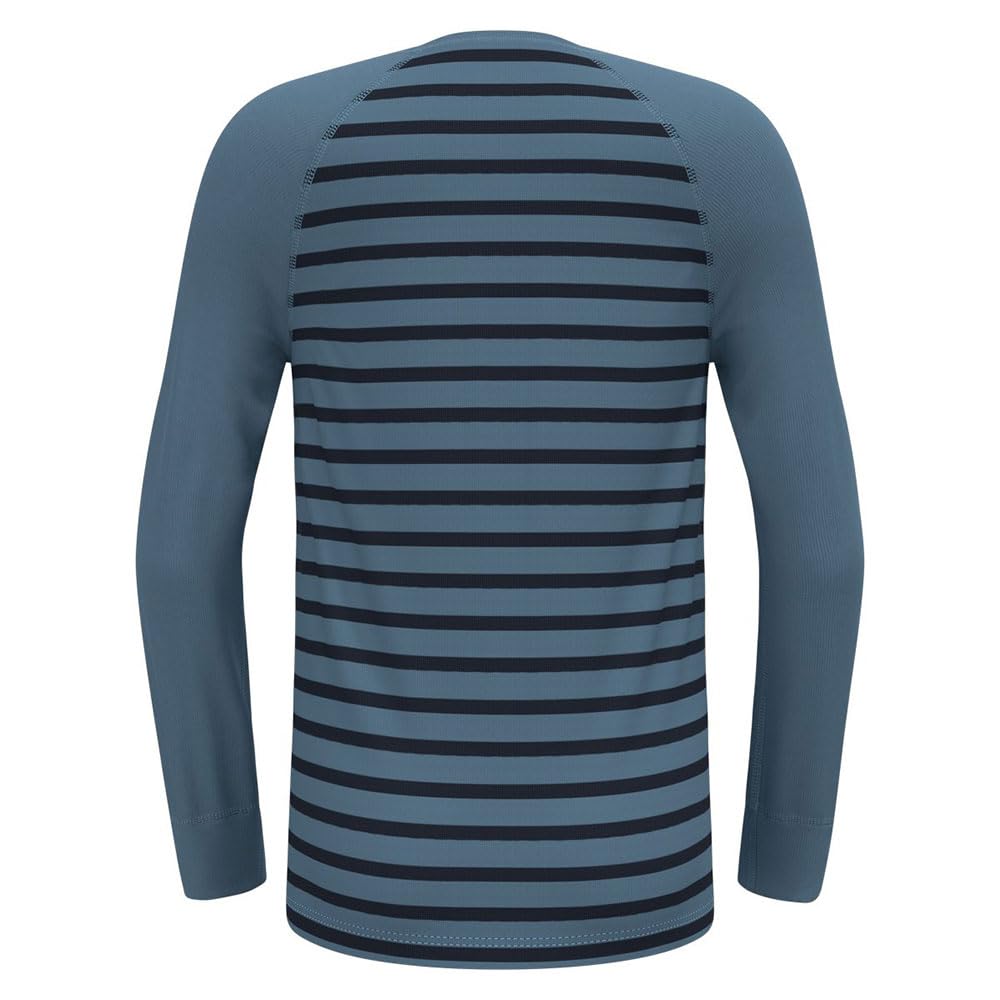 Odlo Odlo Thermounterwäsche Kinder Active Warm Stripes I Sportunterwäsche Mädchen Jungen I Langarm Thermoshirt Camiseta Unisex niños (Pack de 1)