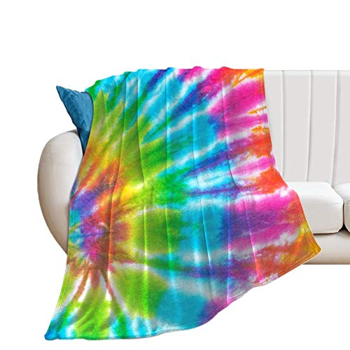 Flannel Fleece Throw Blanket Tie Dye Rainbow Spiral Pattern Breathable Air-Conditioned Quilts For Bed Couch Multiple Colors Available Car Blanket For Women Men, 50 X 60 In #TOP13