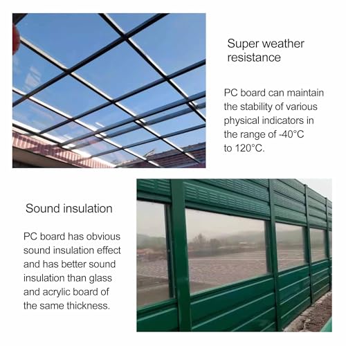 1.2mm Thick Clear Greenhouse roof Panels Polycarbonate Roofing Sheet Outdoor Replacement Shed Panel cuts Easily for Patios, Partitions, pergola(Blue,1.22x15m/4x49.21ft) - Image 6